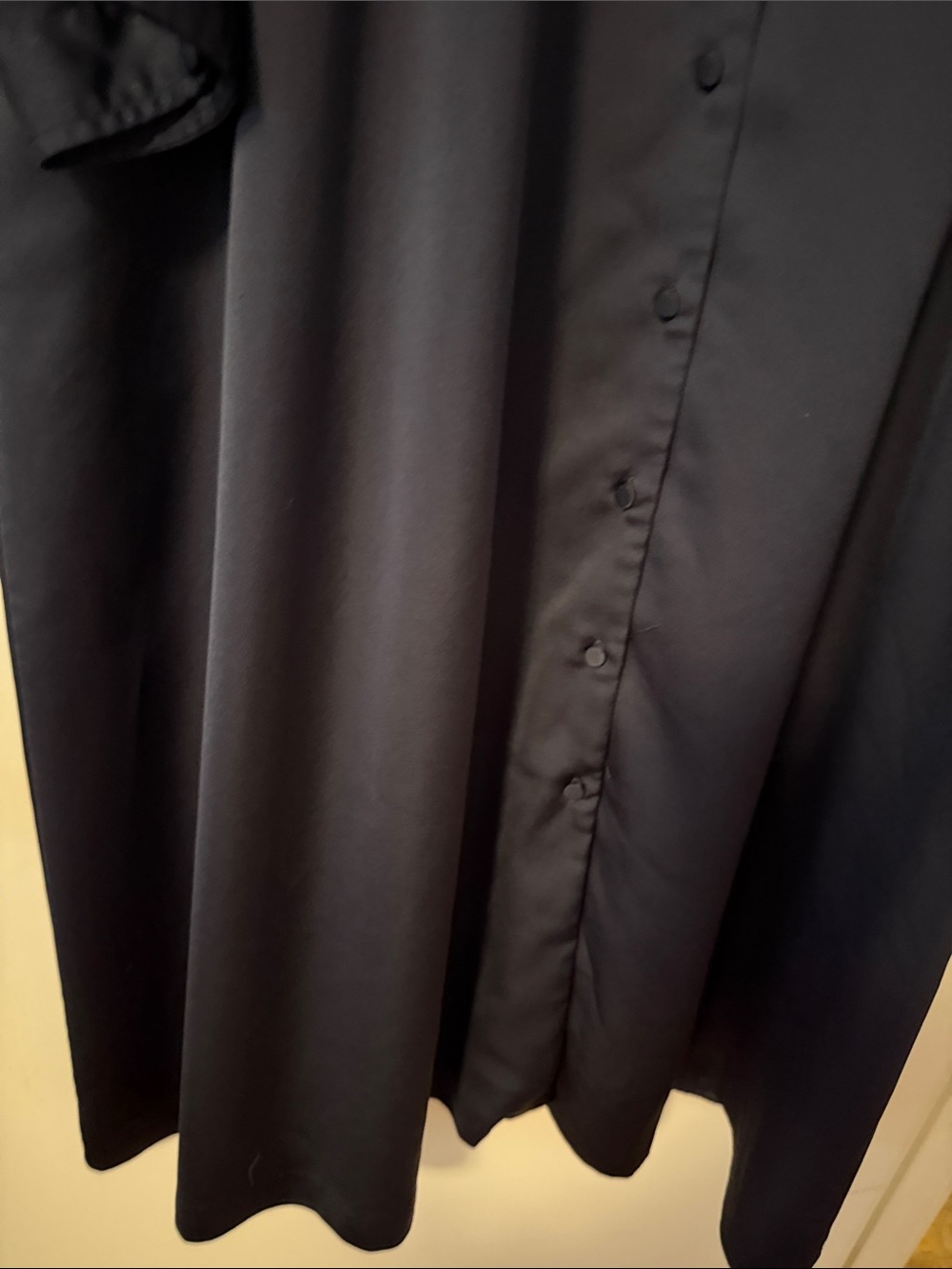 J. CREW 24 Navy Button-Front Long Sleeve Dress Plus Work Business Midi Preppy - Picture 7 of 15
